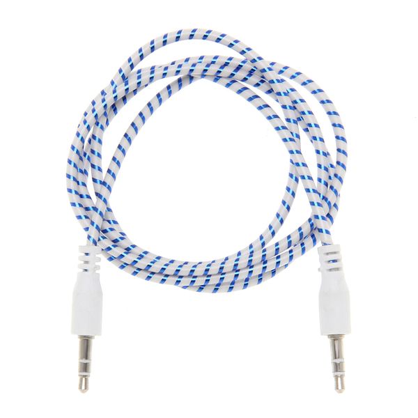 Cable de audio de 3,5 mm Anillo de plástico Conector de 3,5 a conector Cable auxiliar 1m Altavoz de auriculares Cable AUX para iphone 5 6 Samsung Car MP3 al por mayor 500pcs