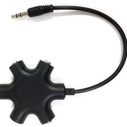 Adaptateur d'extension de casque Audio 3.5mm, connecteur 1 mâle à 5 femelle, Port 5 voies, sortie sonore de musique Aux