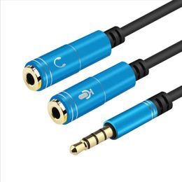 Câble de séparateur audio de 3,5 mm pour la prise d'ordinateur 3,5 mm 1 mâle à 2 micro femelle Splitter AUX Cable Casque Splitter Adaptateur