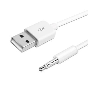 3,5 mm aux audio plug aansluiting naar USB 2.0 mannelijk laadsnoer adapter kabel