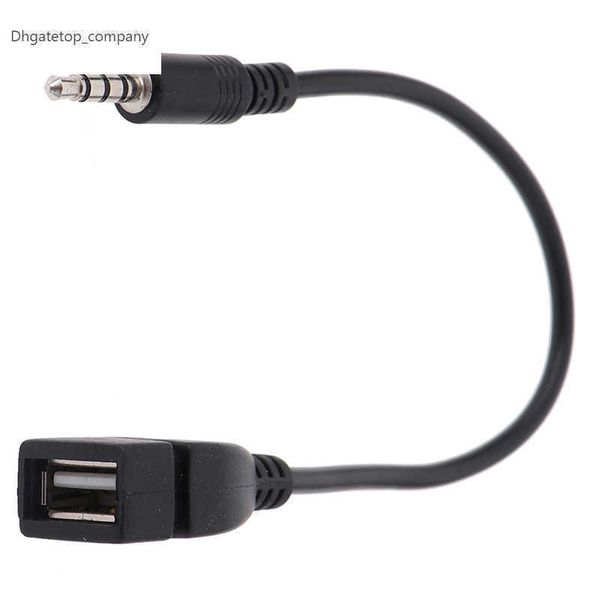 Cable de audio auxiliar para coche, color negro, 3,5 mm, a electrónica USB, para reproducir música, convertidor de auriculares