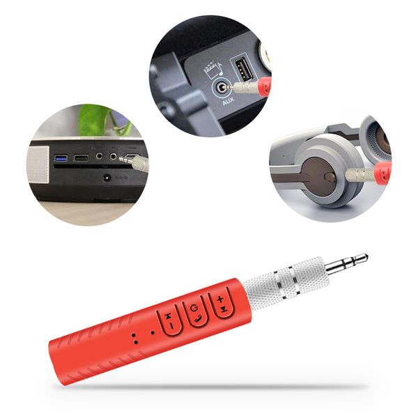 Récepteur Bluetooth 3,5 mm adaptateur audio auxiliaire de voiture mini kit de musique de voiture mains libres sans fil pour système stéréo de voiture à la maison casque filaire