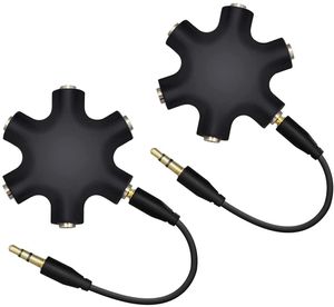 3,5 mm hoofdtelefoon oortelefoon stereo audio splitter 1 mannelijk tot 1 2 3 4 5 vrouwelijke poorten kabelsnoer jack headset adapter