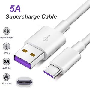 1M 1.5M 2M 5A OD3.8 Supercharge kabels Voor Huawei Samsung Moto LG Type C USB 3.1 Type-C snel opladen Kabel