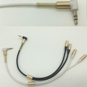 3,5 mm casque microphone Y Splitter Adaptateur Weave Câble Jack Un Stéréo Mâle à Deux 2 Femelle Connecteur Écouteur pour iPhone 7 Samsung Mp4