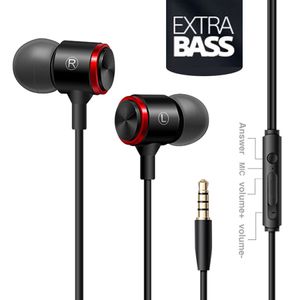3.5MM In-Ear Stereo Oortelefoon Metal Sport Bass Bedrade Koptelefoon Geluidsisolerende Muziek Headset voor Samsung Mobiele Telefoon Universal E3