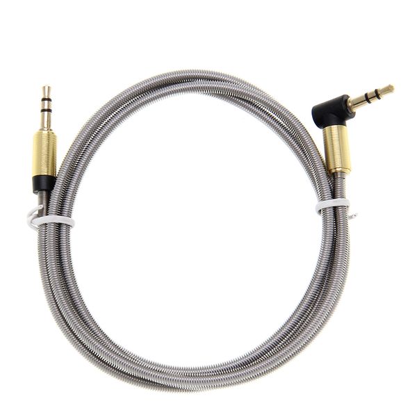 3.5mm Jack Câble Audio 3.5 Mâle à Mâle Angle Droit 90 degrés De Voiture Aux Auxiliaire Câble Audio Cordon Prend En charge Téléphone PC en gros