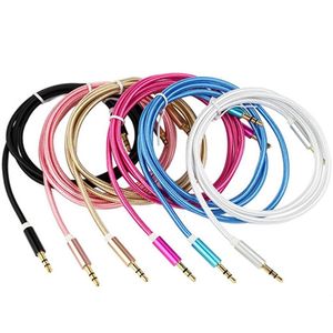 Câble Audio Jack 3.5mm 3.5mm mâle à 3.5mm mâle câble Aux plaqué or pour iPhone voiture casque haut-parleur câble auxiliaire