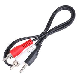 3,5 mm Jack Aux tot 2 RCA audiovideo kabel stereo y splitter kabel AV adapter 2rca koorddraad voor pc dvd tv VCR -luidsprekers camera 1,5 m