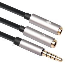Casque de cric de 3,5 mm + micro audio Splater audio gold AUX Extension Cable Corde pour ordinateur CTIA Microphone