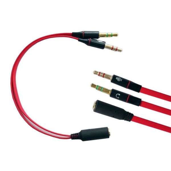 Cables de audio de 3.5 mm Convertidores adaptadores de auriculares para PC hembra con transformación de micrófono de auriculares a 2 divisores y divisorios y de 3.5 mm