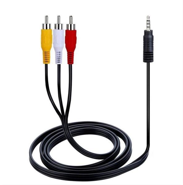 Conector Jack de 3,5mm macho a 3 RCA, adaptador o Cable auxiliar, Cable de vídeo AV para reproductor de DVD, grabadora, HiFi, VCR, TV estéreo, aproximadamente 112cm4285439