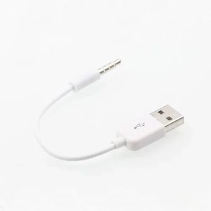 Conjunto de 3.5 mm a USB 2.0 Cable de cable de audio de transferencia de transferencia de cargadores para Apple iPod shuffle 3rd 4th 5th Accessories