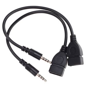 Conector AUX de Audio macho de 3,5mm a USB 2,0 tipo A hembra OTG conector convertidor adaptador Cable para coche MP3