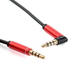 3,5 mm man-naar-mannelijke 4 secties aux auto audio audio kabel elleboog L-vormige zuivere koper mobiele telefoon computer paar opnamelijn