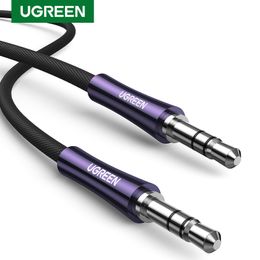 3.5mm mâle à mâle Auxiliaire Aux stéréo professionnel câble HiFi plaqué argent noyau de cuivre tressé haut-parleur 3.5 Jack