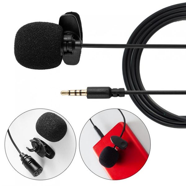 3.5mm Mini Microphone Record Studio Condensateur Capacitif Mic Microphone Clip pour PC Ordinateur Mobile Téléphone Ordinateur Portable De Bureau