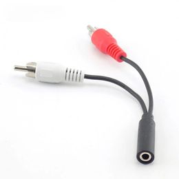 3,5 mm RCA Connecteur Femelle Jack Câble stéréo Y Franchage à 2 Adaptateur masculin RCA 3.5 Connecteur de socket audio audio au fil de musique du casque