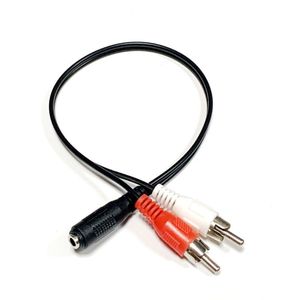3,5 mm RCA vrouwelijke jack stereo audiokabel naar 2 RCA mannelijke plug y kabeladapter 3.5 aux socket connector naar hoofdtelefoonspelers draad