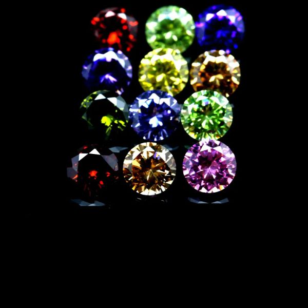 3.5 mm redondea alta Qulaidad 3a Piedra sintética Aquamarine Zirconia Piedras de nacimiento Jaunary hasta el 12 de diciembre Colors CZ For Jewelry LL