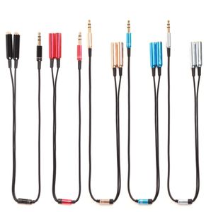 Divisor de 3,5 mm para auriculares, cables de audio, 1 macho a 2 hembra, cable auxiliar, adaptador divisor en Y para auriculares de computadora