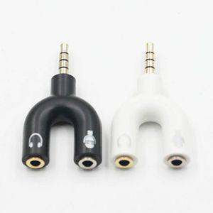 Câble Audio 3.5mm 2 en 1 Splitter Prise Stéréo avec Micro Adaptateurs d'Écouteurs pour Smartphone MP3 MP4 Player Jeu