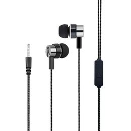 3,5 mm bedrade oortelefoons Universal 3 5mm ineer oortelefoon gevlochten oortelefoons Headset -hoofdtelefoon met microfoonoorbakken voor Samsung iPhone HTC
