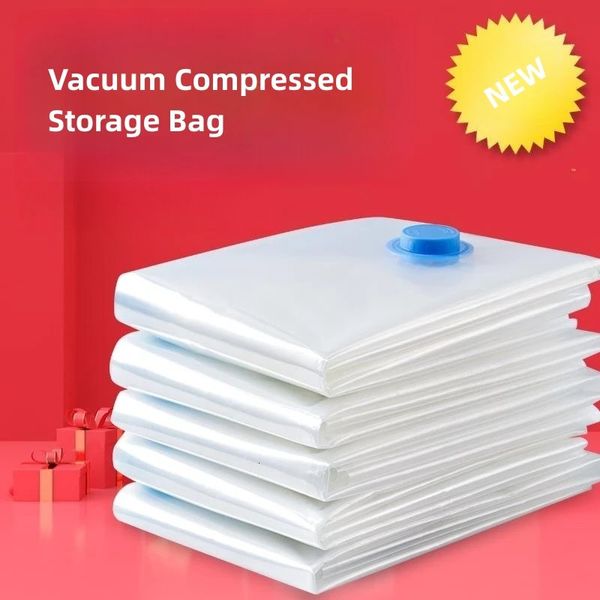 Sac à vide de 3 à 5 pcs et couvercle de pompe pour vêtements Stockage de grande compression en plastique Accessoires de voyage vide Conteneur de rangement 240408