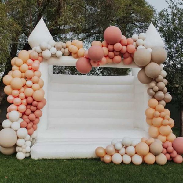 Casa de rebote blanca de 3,5x3,5 m, saltador inflable para boda, casa hinchable, puente para adultos y niños, castillos gorila de nuevo diseño para fiesta de bodas