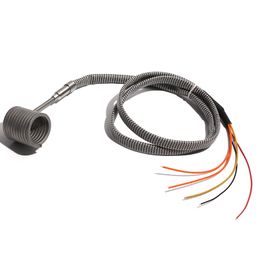 Élément chauffant électrique de chauffage de section transversale de 3,5 x 3,5 mm 15 / 16 mm Chauffe-bande de buse de bobine en spirale à canaux chauds électriques avec thermocouple K