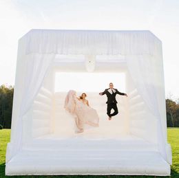 Maison de rebond gonflable blanche commerciale en Pvc et Oxford, 3.5x3m, château gonflable, maison de jeu pour mariage