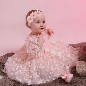 3 6 9 12 18 24 mois Robe née Fleurs Mesh Fashion Fonction Petite princesse Robe bébé Robe de Noël Cadeau Gift Kids Vêtements 240329