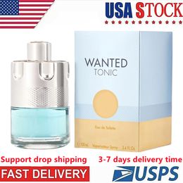 Tiempo de entrega de 3 a 6 días en EE. UU. Colonia Men Wanted Tonic 100 ml Fragancia de madera picante Spray corporal Perfume de olor agradable para hombre