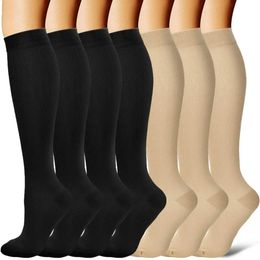 3/67 paires compression Stocking Femmes hommes genoue High 30 mmhg œdème diabète veines de voyage Sport de voyage Chaussettes de compression 240322