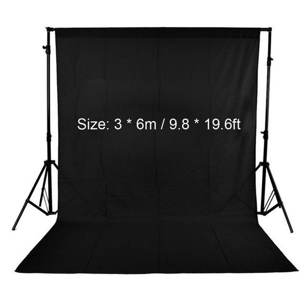 Livraison gratuite 3 * 6 m / 9,8 * 19,6 pieds Tissu non tissé Photo Toile de fond Écran Photographie Studio Toile de fond Blanc / Noir / Vert (en option)