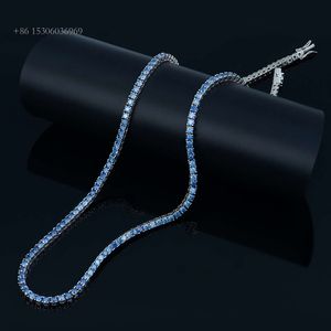 3-6 mm witgoud vergulde S Sterling Sier Royal Blue Gra Vvs Lab Grown Diamond Mossanite Moissanite Tennisketting