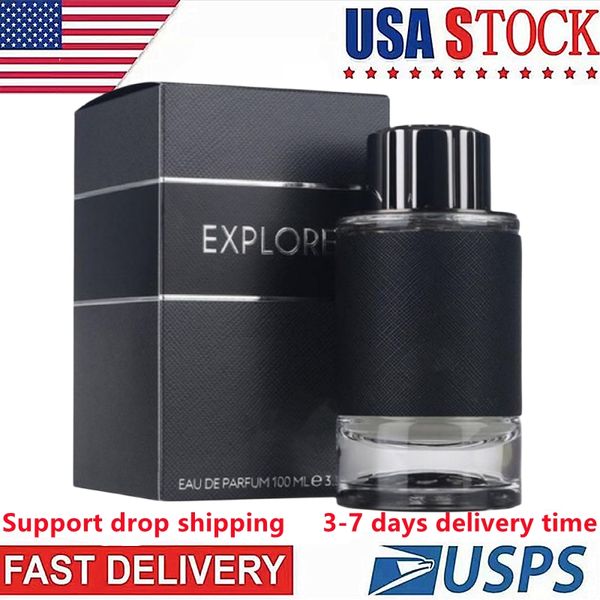 Tiempo de entrega de 3 a 7 días en EE. UU. 100 ml Perfumes para hombres Explorer Olor a madera Spray corporal Colonia de olor fresco de larga duración Hombre