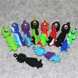 3,7 pouces Mini Silicone Herbe Sèche Cuillère Pipes Fumer Bubbler Dab Pipe À Eau Tabac Pipe À Main Ultimate Tool Brûleur À Huile Bol Caché