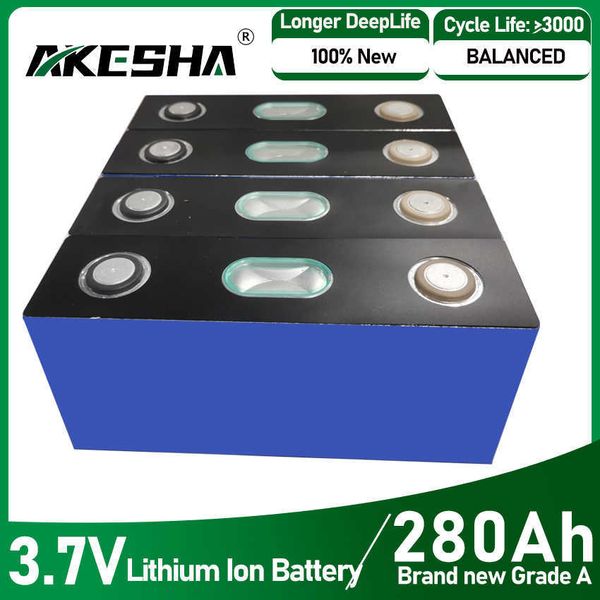 3.7V 280Ah Grade A Batterie au lithium ternaire Cellules de puissance pour 4s 12V 24V E-scooter RV Système de stockage d'énergie solaire SANS TAXE