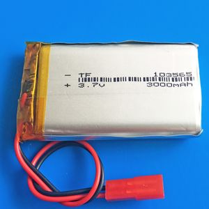 Batterie rechargeable LiPo au lithium polymère 3,7 V 3000 mAh pour DVD PAD, banque d'alimentation pour téléphone portable, caméra, livres électroniques, boîtier TV 103565 avec SYP 2 broches