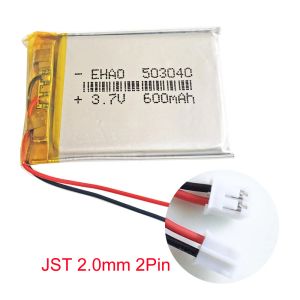 3,7 V 600mAh Lithium Polymer Lipo Batterie rechargeable 503040 pour JST PH 2,0 mm 2pin plug pour la caméra GPS Bluetooth Electronics