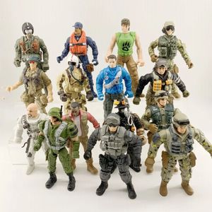 3/8/15/20pcs Warrior Elite Force 1 18 Militaire Action Figure Speelgoed 10cm beweegbare Terrorist SWAT Team Figuras voor Kinderen Gift 240328