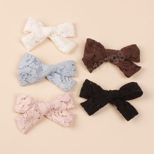 3,9 inch Baby Girl Hair Clips Lace Bows Children Hair Accessories Cute Lente Kids Haarspelden Princess Brontte Hairgrips