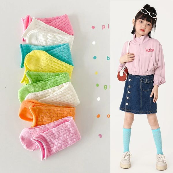 3-9 ans enfants chaussettes filles printemps été couleur bonbon petit bébé infantile décontracté chaussettes creuses enfants 231225