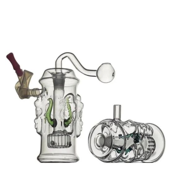 3,93 pouces Petits Mini Dab Rigs Bong Tuyaux d'eau Bongs d'eau en verre uniques Plates-formes pétrolières enivrantes avec bol de 10 mm Shisha Narguilés