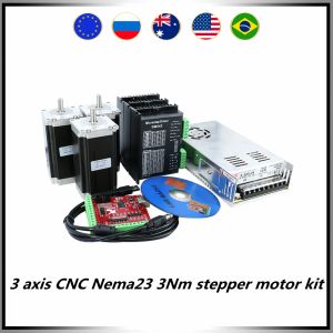 3 Axis CNC NEMA23 57 STAPPER MOTOR KIT BEVEMERD 3 PCS 3NM 425Oz.In MOTOR +3 PCS DRIVERS + 1 PCS 350W36V Voeding + Mach3 -kaart