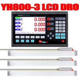 Lectura digital de 3 eje YH800-2/3 LCD DRO Set Lineal Coder 5U 5V TTL Regla óptica 200 300 400 500 600 700 800 900 1000 mm