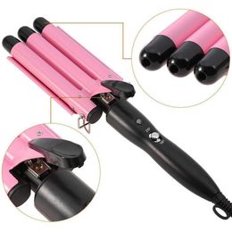 3 vat Krultang Wand Haar Waver Krultang Ijzer Triple Vaten Haar Zwaaien Styling Tools Krimptang voor Diepe Waves300D