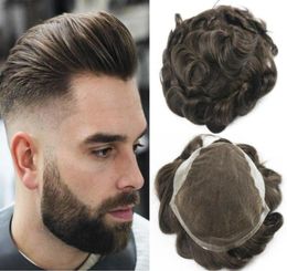 3 TOUPE DE COULEUR BROWN POUR MEN FULL SWISS LACE Men039s Pieces de cheveux Brésilien Brésilien Brésilien Human Hair Remplacement 34165801817647