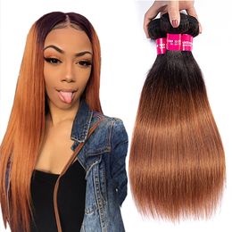 3 Bundel Deals Ombre Silky Straight Braziliaanse Ombre Haar 1b 30 Ombre Straight Haar Weefs Braziliaans Straight Menselijk Haar Weave
